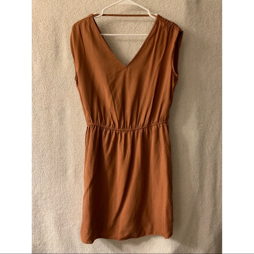Sleeveless V-Neck At Knee Cinched Waist Dress